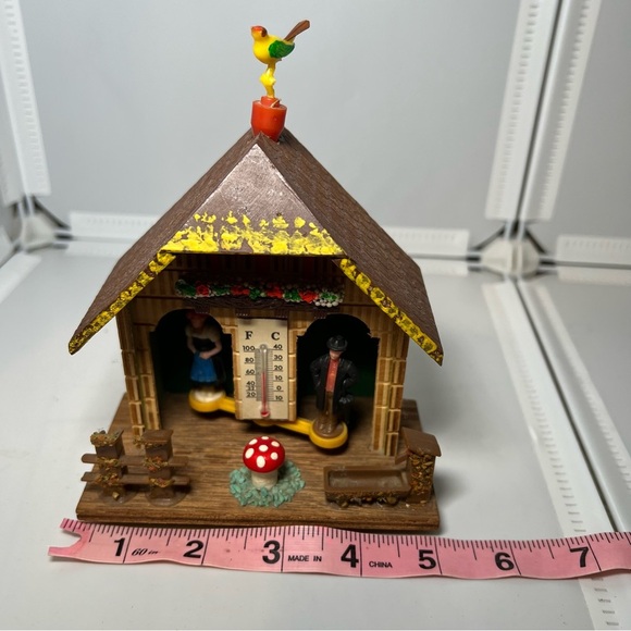 Vintage Handmade Grannycore Bambi Wooden German Weather House Chalet - Picture 3 of 5
